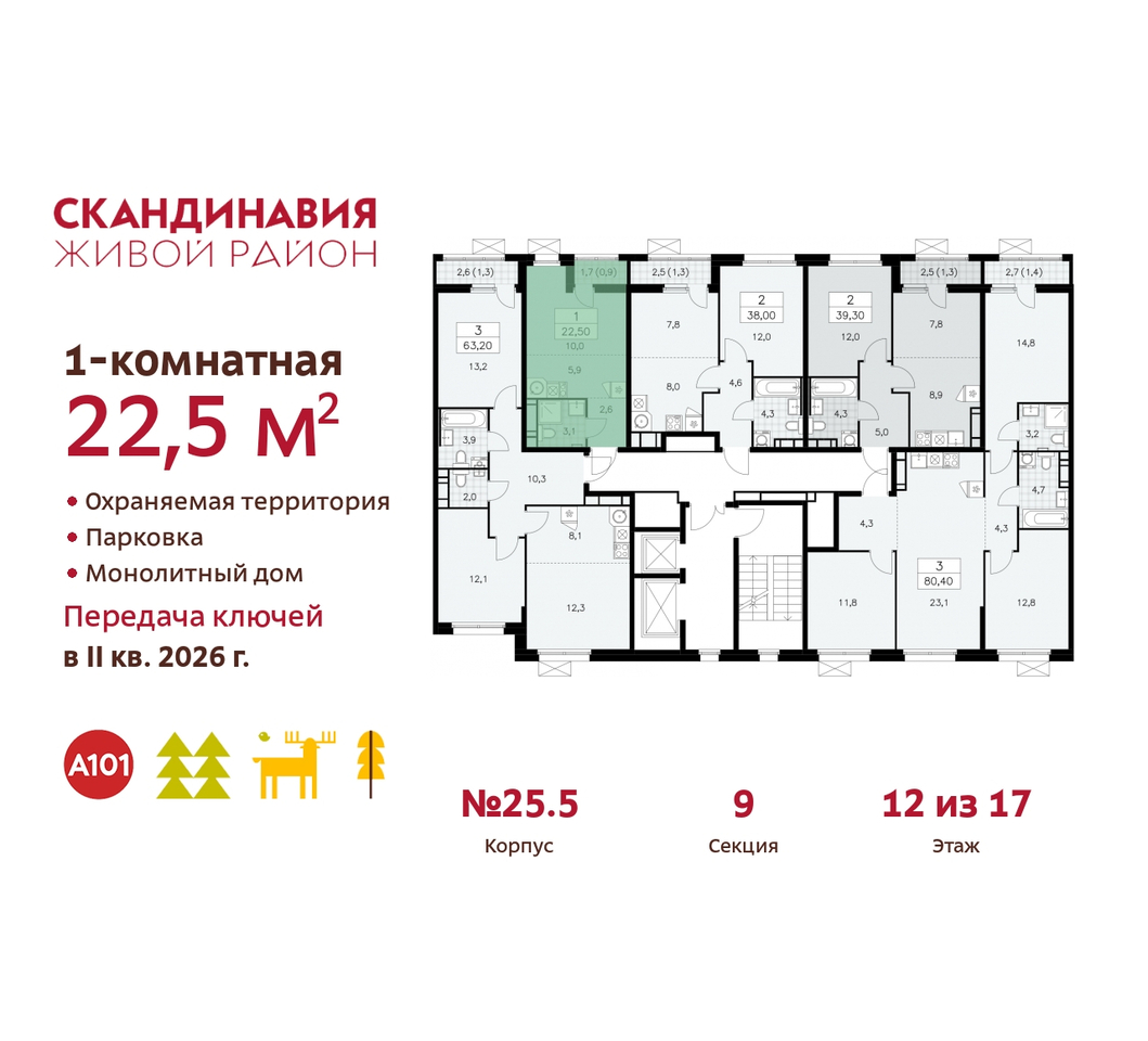 квартира г Москва п Сосенское жилой район «Скандинавия» б-р Скандинавский 25/5 Сосенское, Бутово фото 2