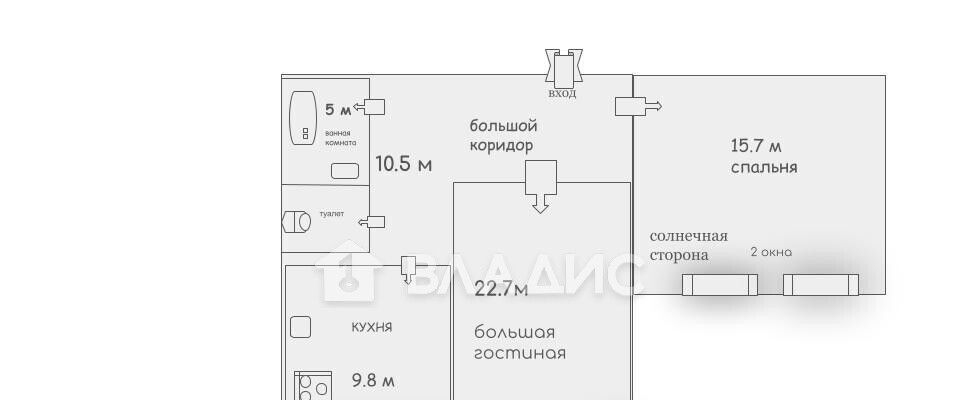 квартира г Санкт-Петербург метро Проспект Ветеранов ул. Политрука Пасечника, 10к 2 фото 2