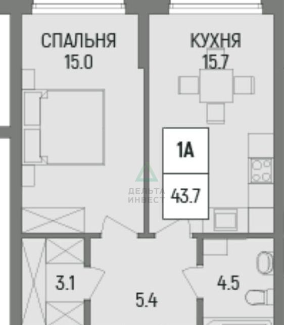 квартира г Уфа р-н Октябрьский ул Рудольфа Нуреева 5 фото 4
