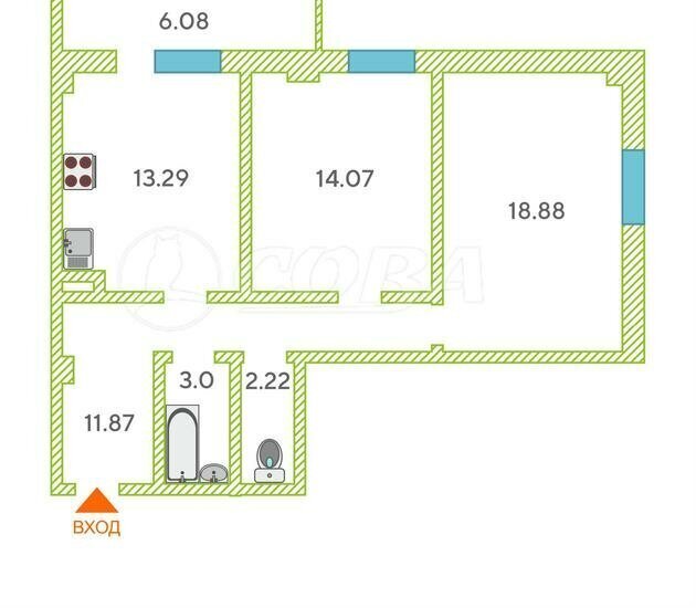 квартира г Тюмень ул Таврическая 9к/2 фото 2