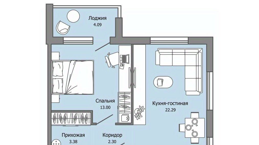 квартира г Ульяновск р-н Засвияжский Город Новаторов жилой комплекс, 1 фото 1