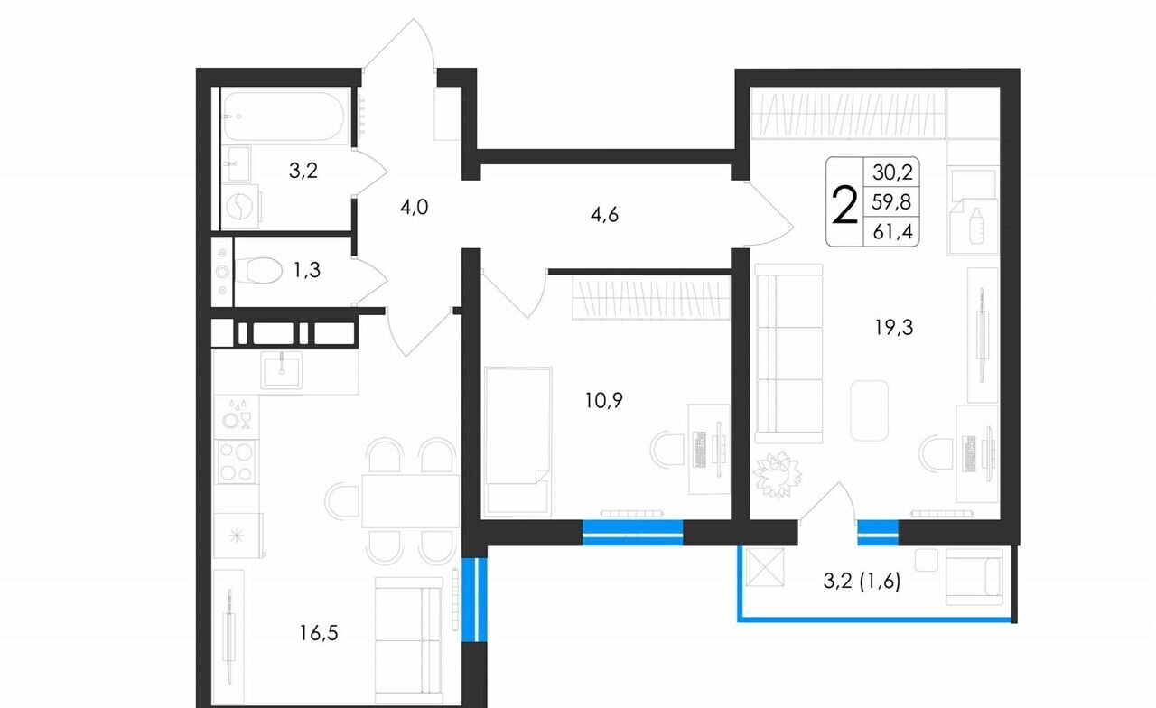 квартира г Воронеж р-н Центральный ул Шишкова 22 д. 140Б фото 2