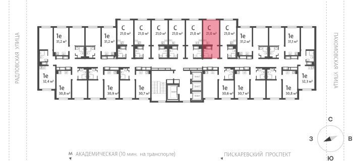 квартира г Санкт-Петербург метро Академическая ул Пахомовская 10к/3 фото 2