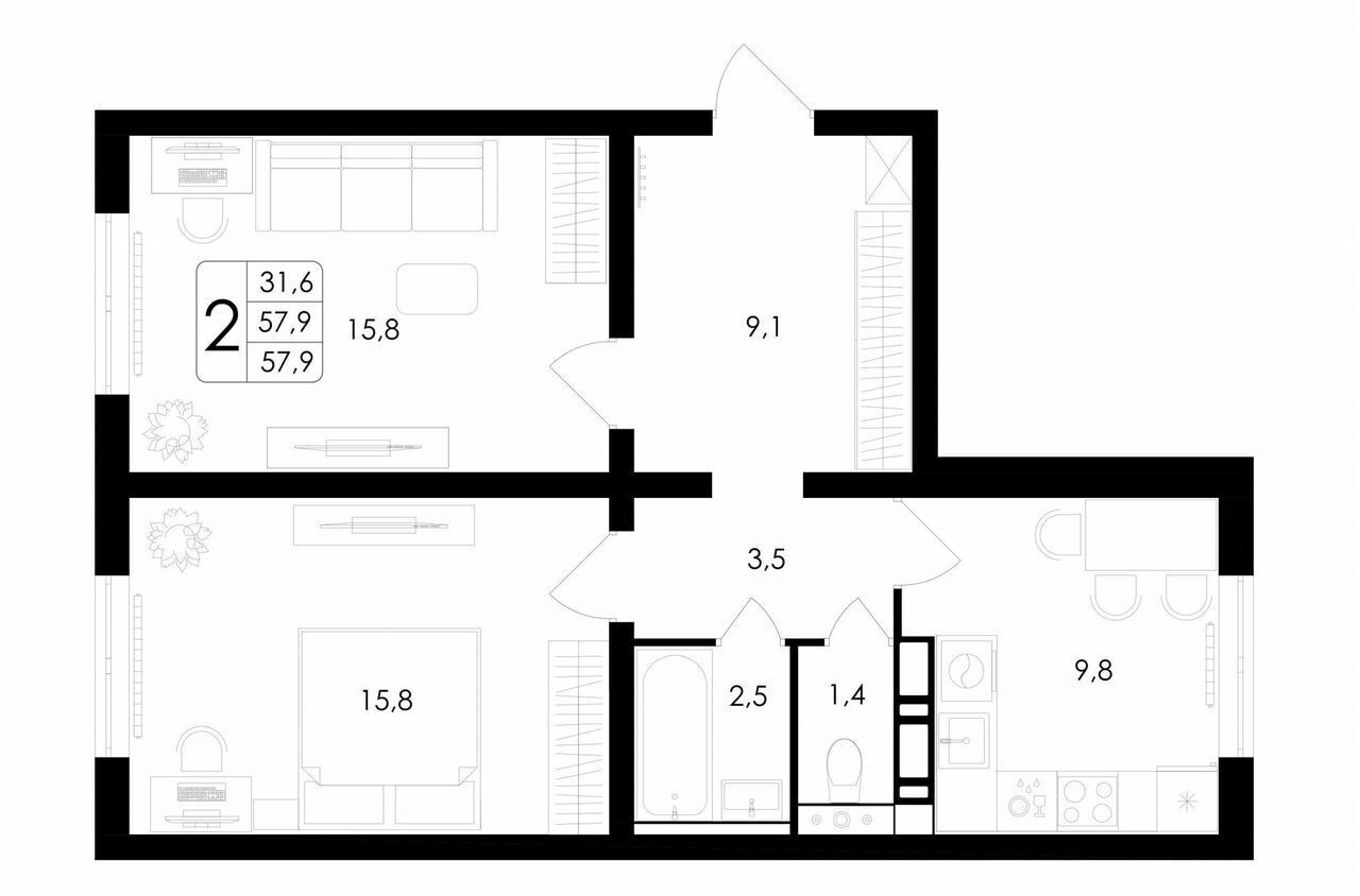 квартира г Воронеж р-н Центральный ул Шишкова 22 д. 140Б фото 12