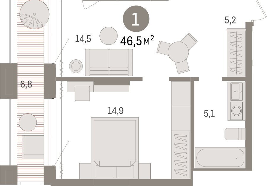 квартира г Тюмень ул Краснооктябрьская 4к/3 фото 2