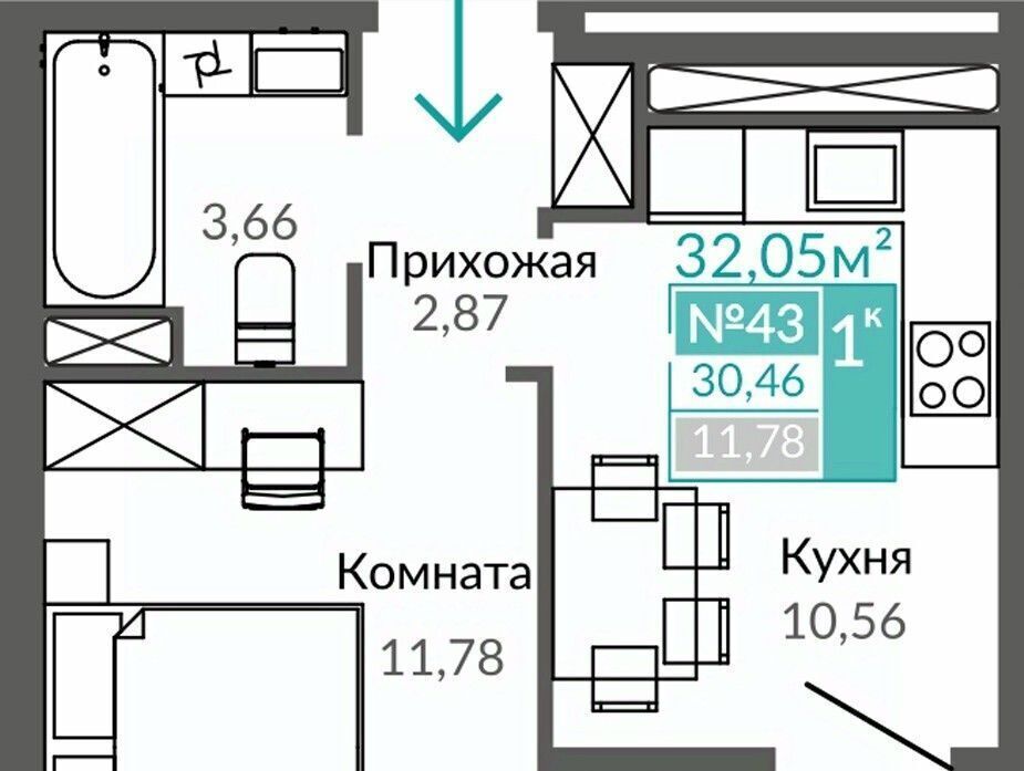 квартира г Симферополь Крымская Роза Горизонты жилой комплекс фото 1