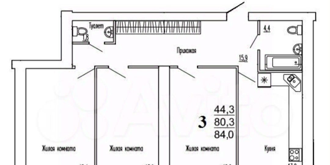 квартира г Пенза р-н Железнодорожный ул Баталина 29 фото 2