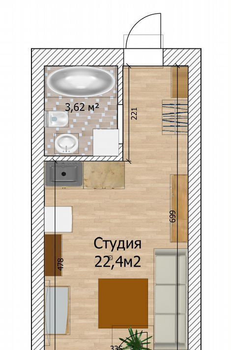 квартира г Уфа р-н Кировский ул Пугачева 33 фото 4