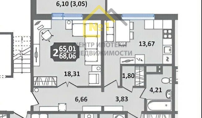 квартира г Челябинск р-н Ленинский ул Магнитогорская 89 фото 23