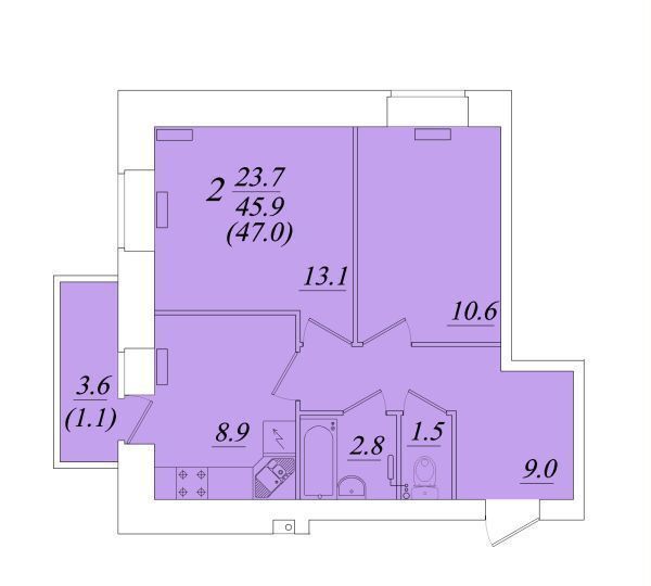 квартира г Вологда ул Новгородская 44 ЖК «Осановские зори» корп. 2 фото 2