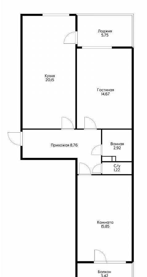 квартира г Краснодар р-н Прикубанский мкр Любимово 16 фото 2