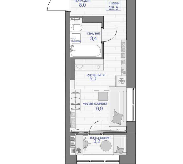 квартира г Красноярск ул Кутузова 2с/4 фото 1