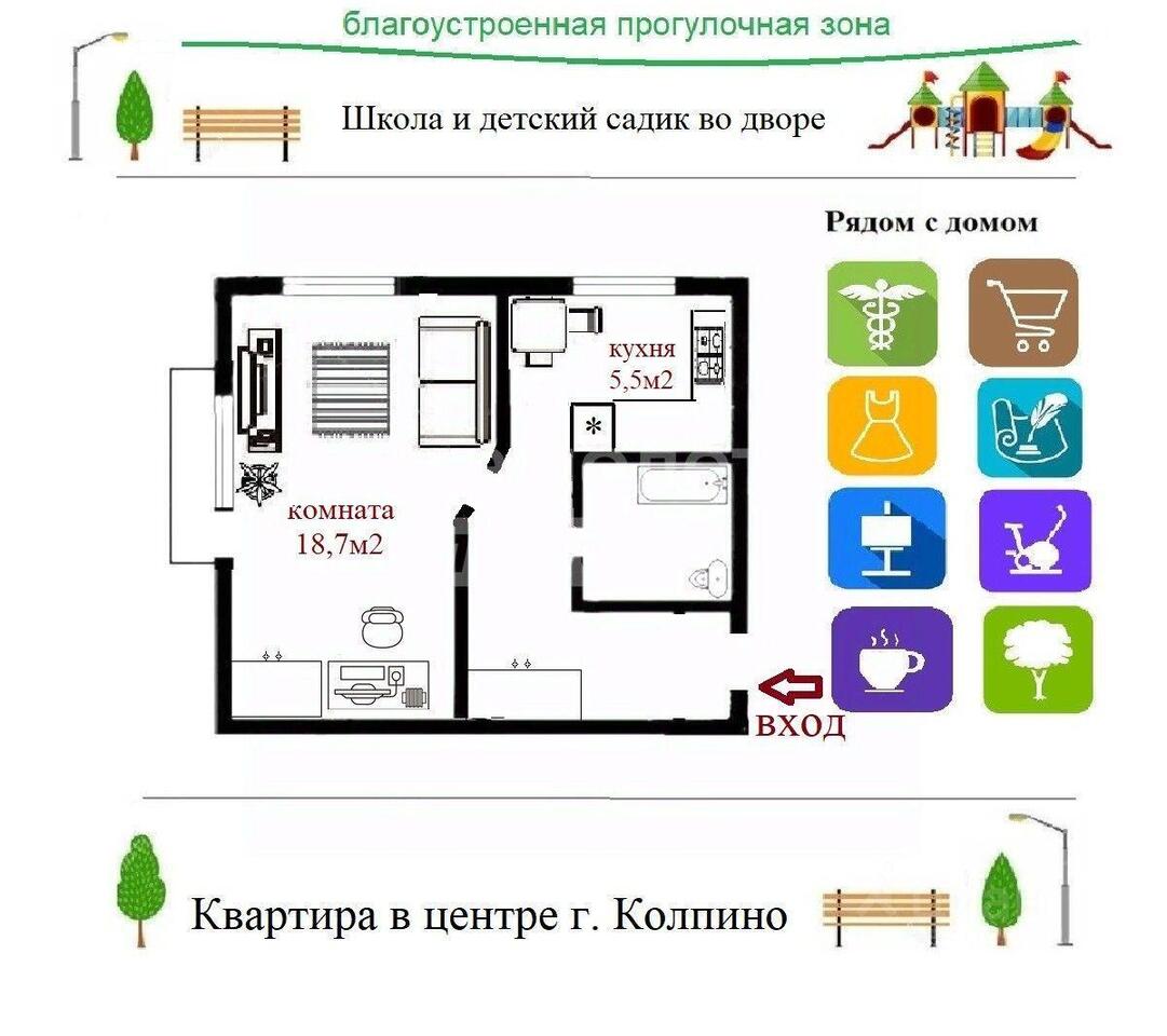 квартира г Колпино ул Павловская 84 р-н Колпинский Ленинградская область, р-н Всеволожский, Колпино фото 2