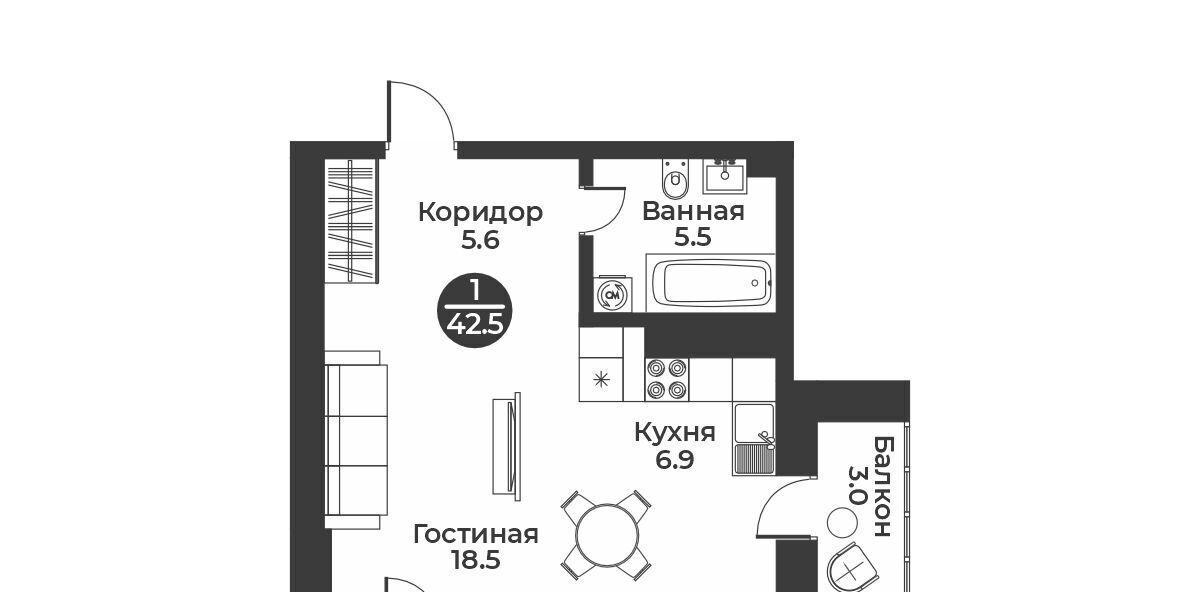 квартира г Абакан ул Генерала Тихонова 7 фото 1