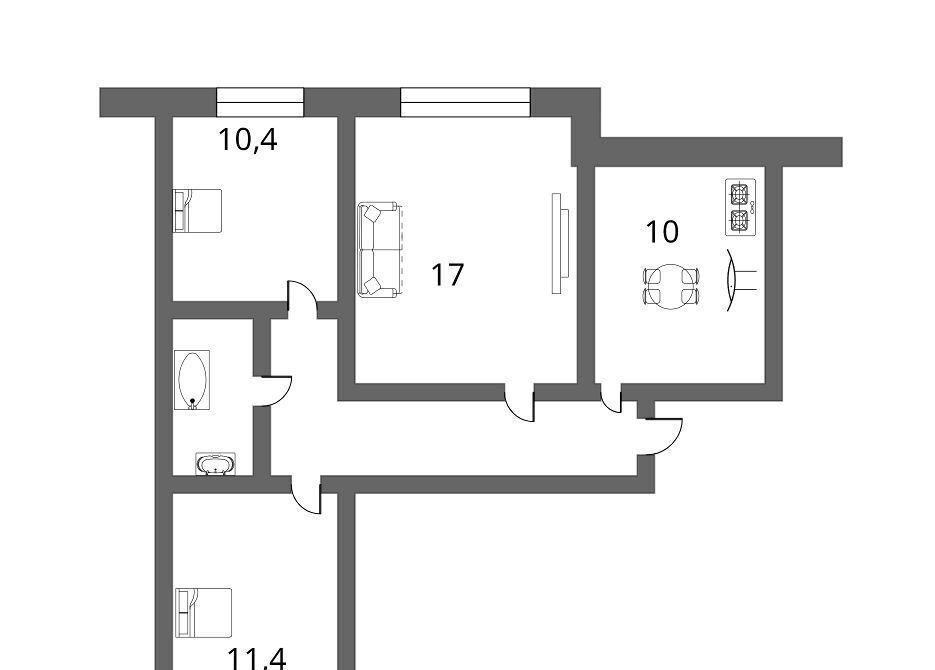 квартира г Омск р-н Кировский ул Дмитриева 2/1 фото 2