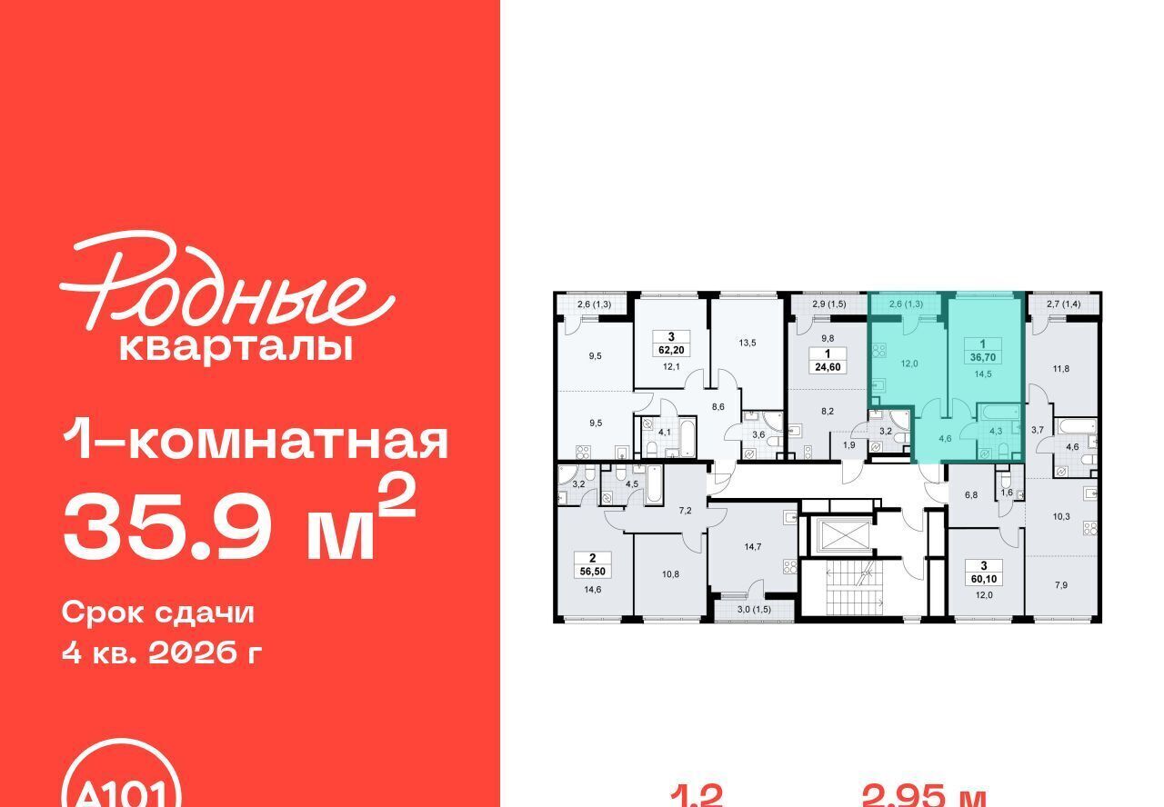 квартира г Щербинка ЖК «Родные кварталы» 2 Филатов Луг фото 2
