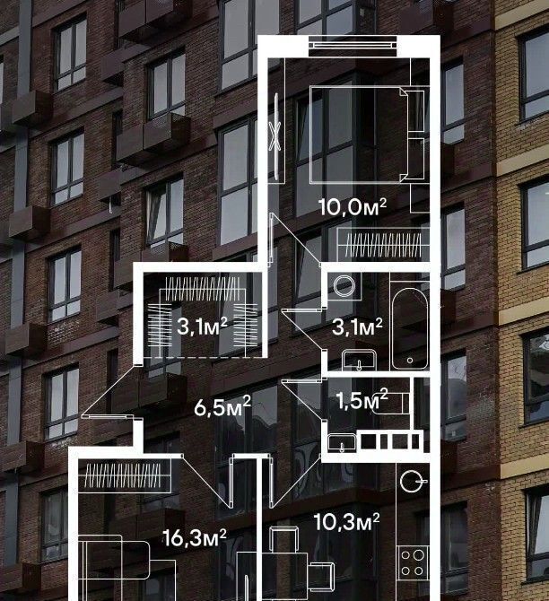 квартира г Краснодар р-н Прикубанский ул им. генерала Корнилова 18к/1 фото 1