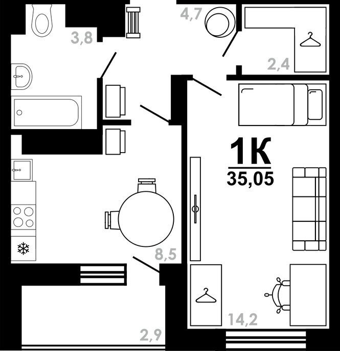 квартира г Нижний Новгород Парк культуры ул Коломенская 8к/4 фото 1