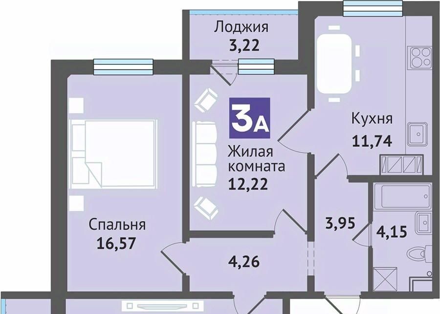 квартира г Чебоксары р-н Ленинский ул Академика В.Н.Челомея поз 3 фото 1