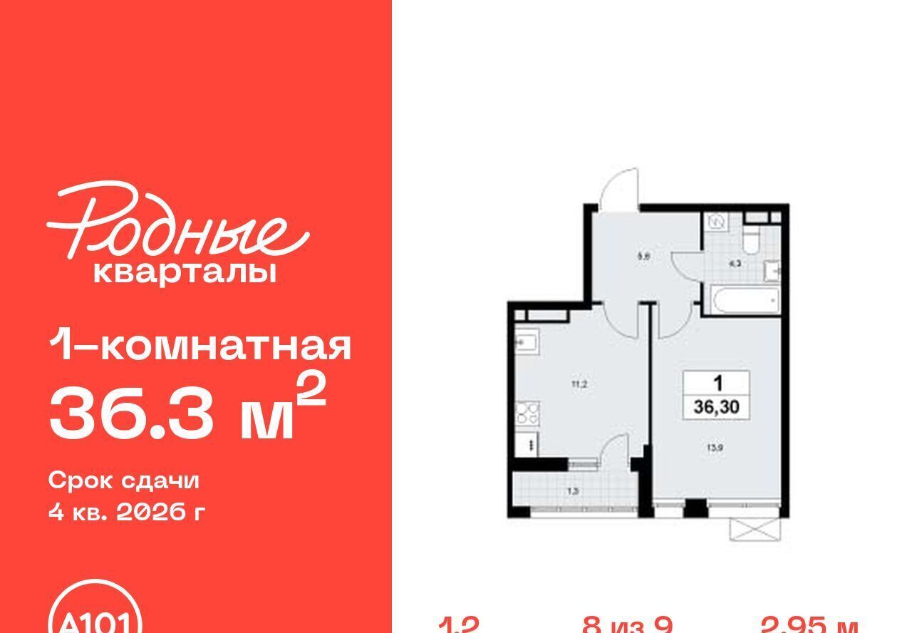квартира г Щербинка ЖК «Родные кварталы» 2 Филатов Луг фото 1