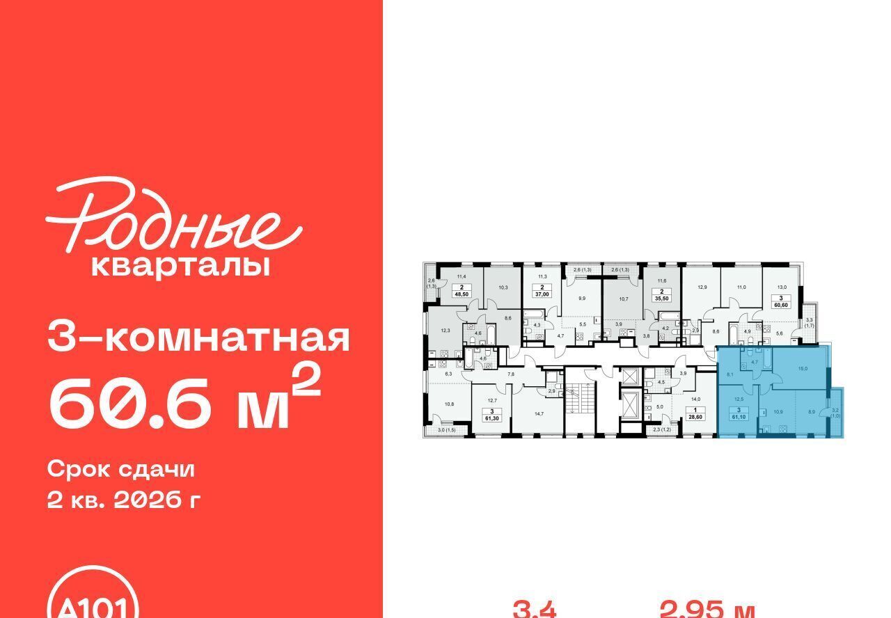 квартира г Щербинка ЖК «Родные кварталы» 3/5 Филатов Луг фото 2