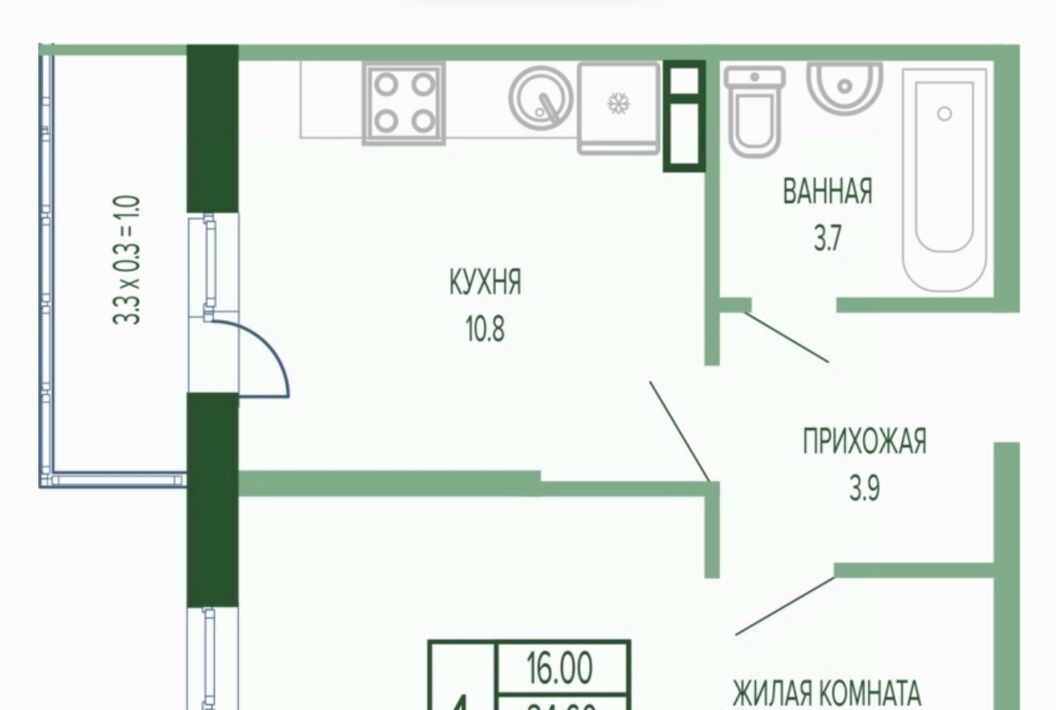 квартира г Краснодар р-н Прикубанский Фестивальный фото 1