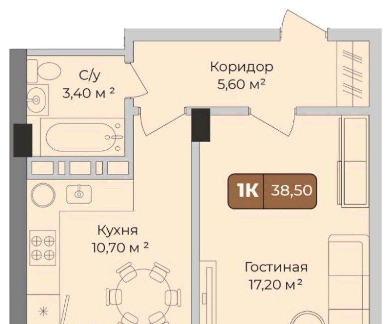 квартира г Краснодар р-н Прикубанский Музыкальный ул им. Сергея Есенина 108/2 фото 1