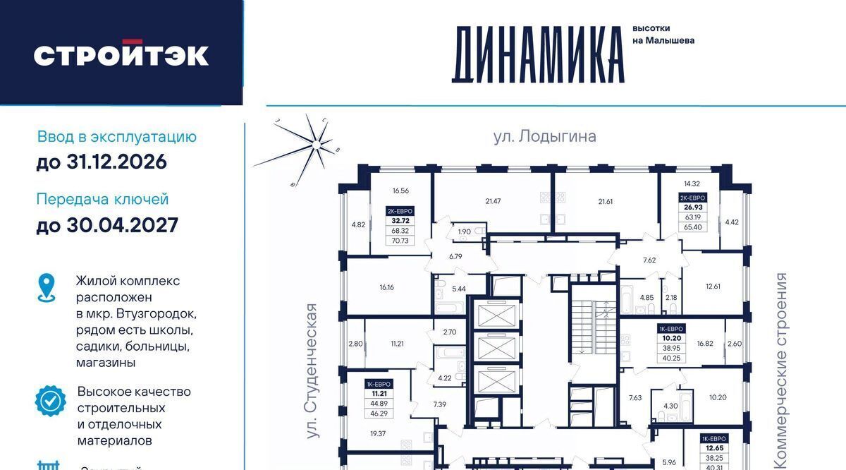 квартира г Екатеринбург Динамо ЖК "Динамика" фото 4