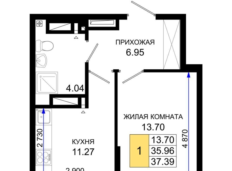 квартира г Ростов-на-Дону р-н Октябрьский пер Элеваторный 6/2а фото 1