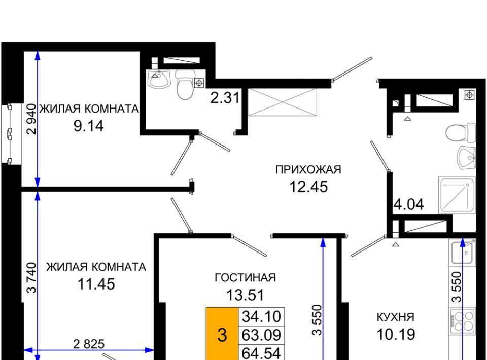 квартира г Ростов-на-Дону р-н Октябрьский пер Элеваторный 6/2а фото 1