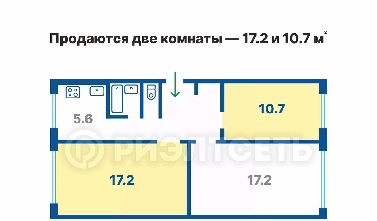 комната г Мурманск р-н Ленинский ул Аскольдовцев 27 фото 3