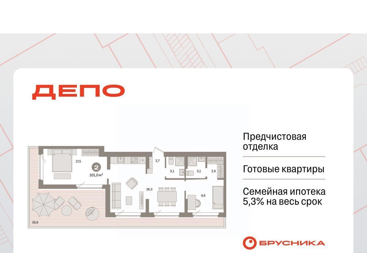 квартира г Екатеринбург Старая Сортировка ЖК Квартал Депо Проспект Космонавтов, Сортировочный жилрайон фото 1