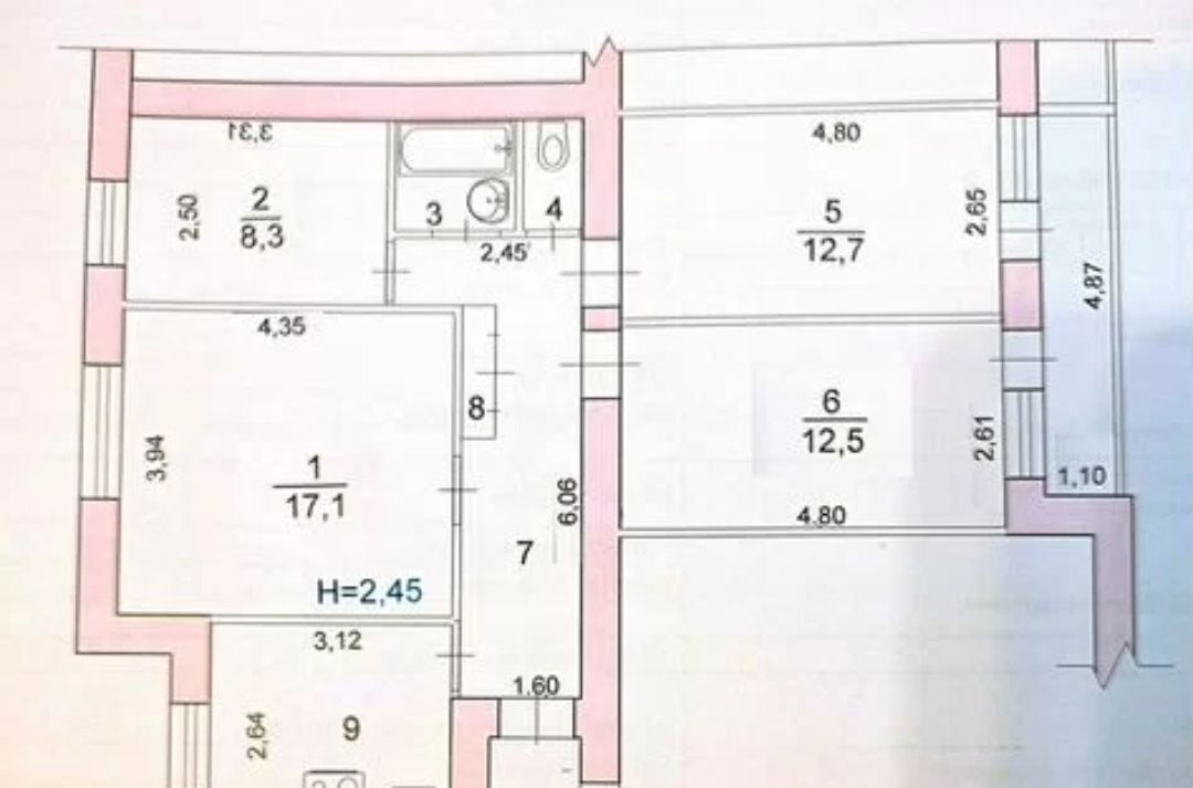 квартира г Волгоград р-н Ворошиловский ул Чигиринская 2 фото 8
