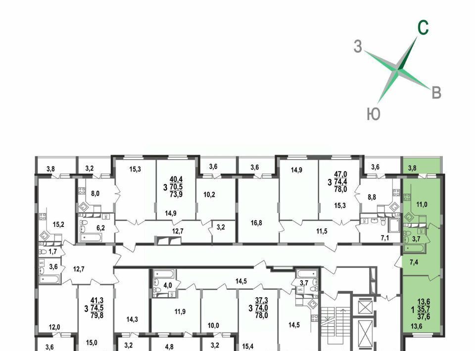 квартира г Владимир р-н Октябрьский б-р Сталинградский 7 фото 7