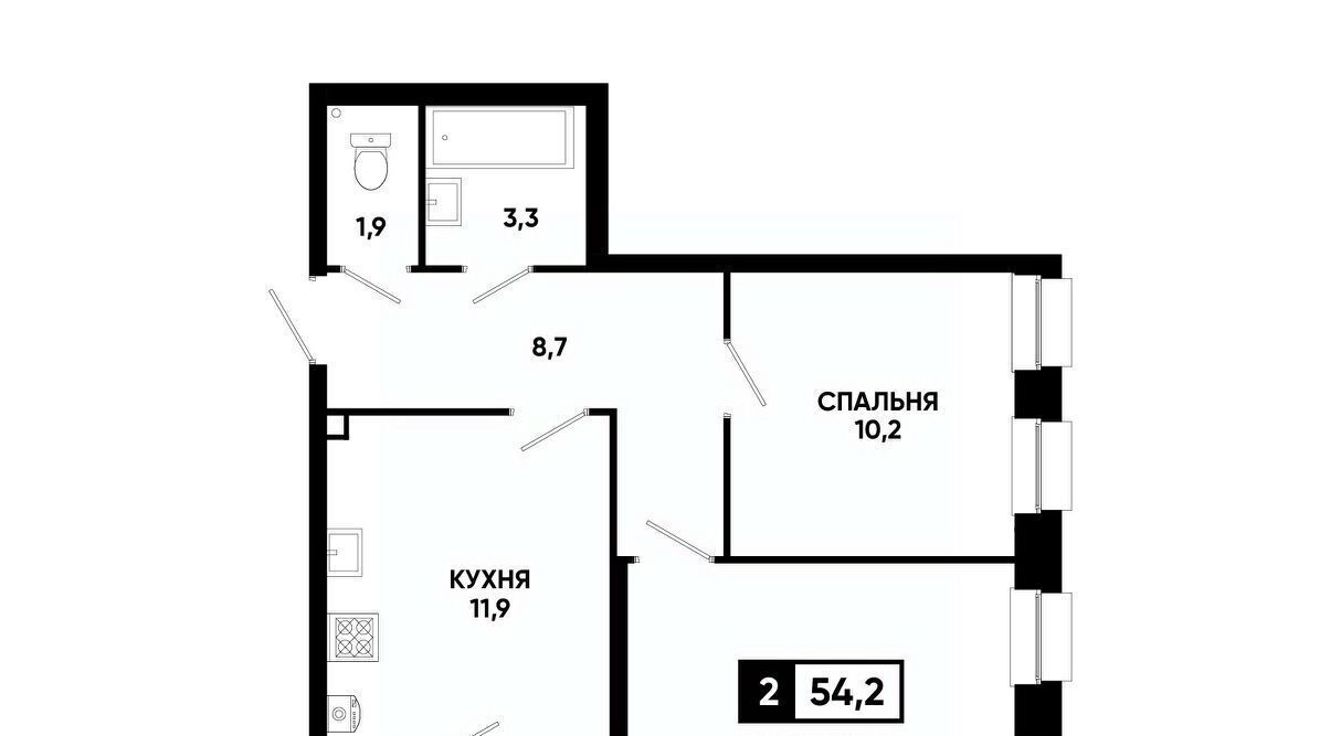 квартира г Ставрополь р-н Промышленный ул Андрея Голуба 12к/8 фото 1