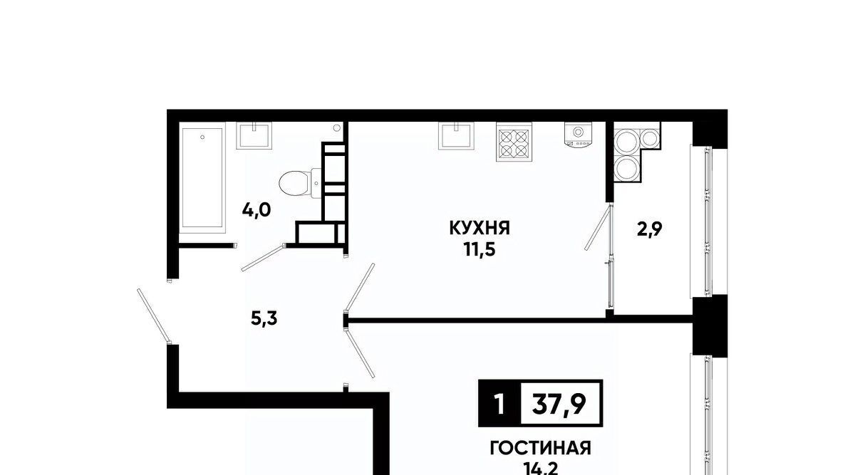 квартира г Ставрополь р-н Промышленный ул Андрея Голуба 12к/8 фото 1