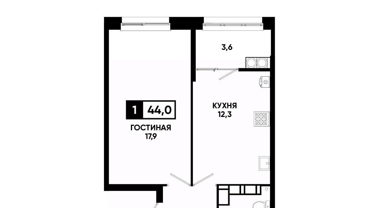 квартира г Ставрополь р-н Промышленный ул Андрея Голуба 12к/8 фото 1