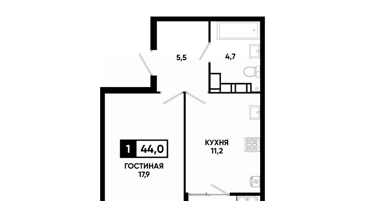 квартира г Ставрополь р-н Промышленный ул Андрея Голуба 12к/8 фото 1