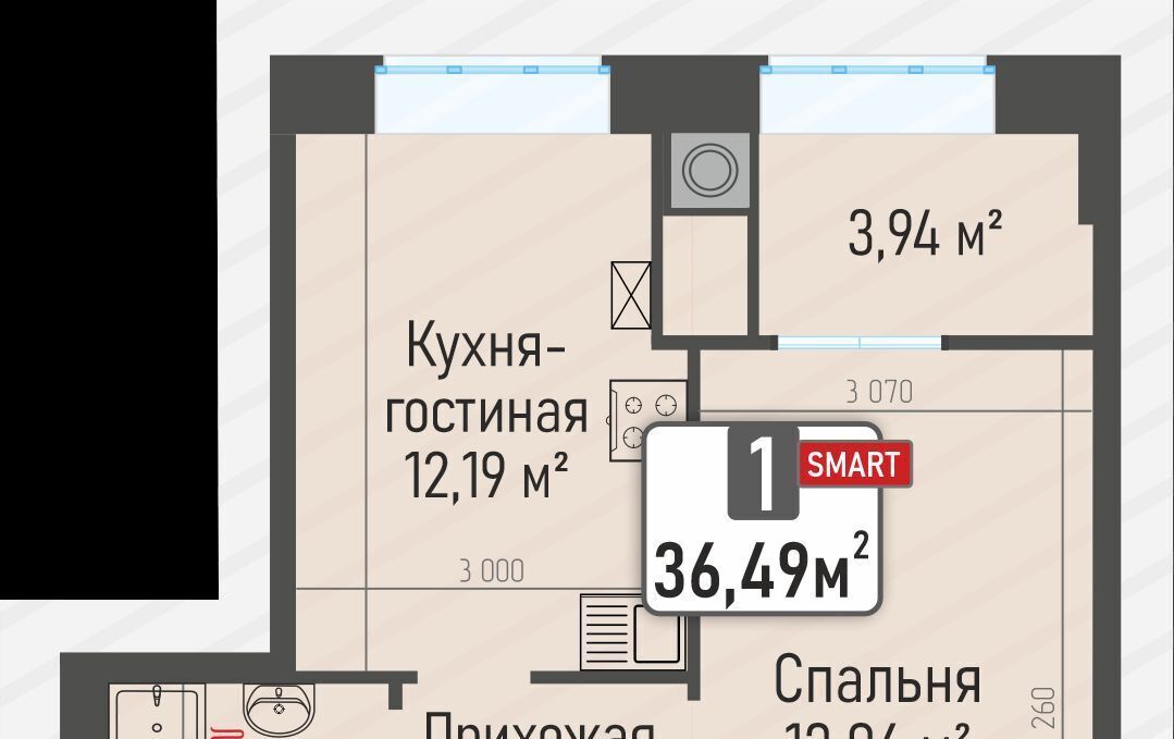 квартира р-н Рыбновский г Рыбное ЖК «Мега» жилой квартал фото 3