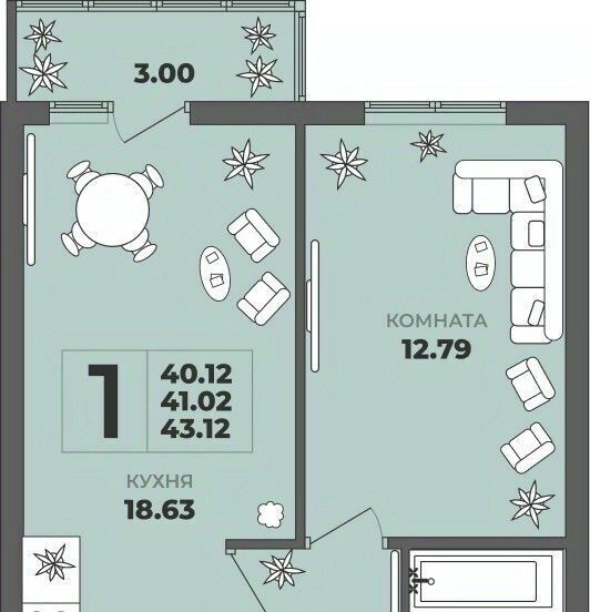 квартира г Калининград р-н Московский ул Генерала Толстикова 36к/2 фото 1
