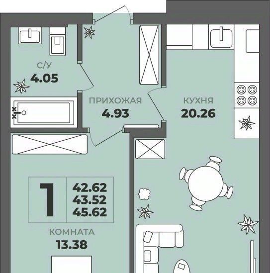 квартира г Калининград р-н Московский ул Генерала Толстикова 36к/1 фото 1