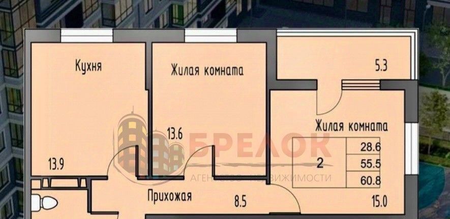 квартира г Ростов-на-Дону р-н Советский пр-кт Маршала Жукова 18 ЖК «GraY» Левенцовский жилой район; Левенцовский жилой массив фото 2