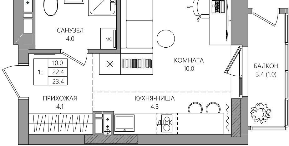 квартира г Пермь р-н Дзержинский пр-кт Парковый 36в фото 1