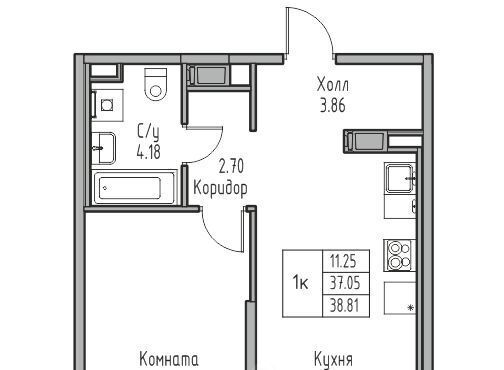квартира г Санкт-Петербург ул Ивинская 1к/4 Беговая фото 2