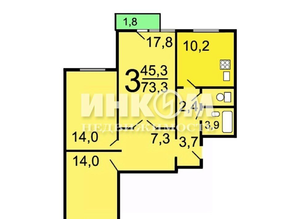 квартира г Москва метро Крылатское ул Крылатские Холмы 30к/5 муниципальный округ Крылатское фото 17