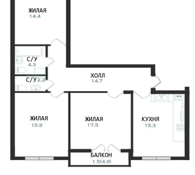 квартира р-н Балтийский г Балтийск ул Московская 16ак/1 ЖК «Балтийская гавань» фото 1