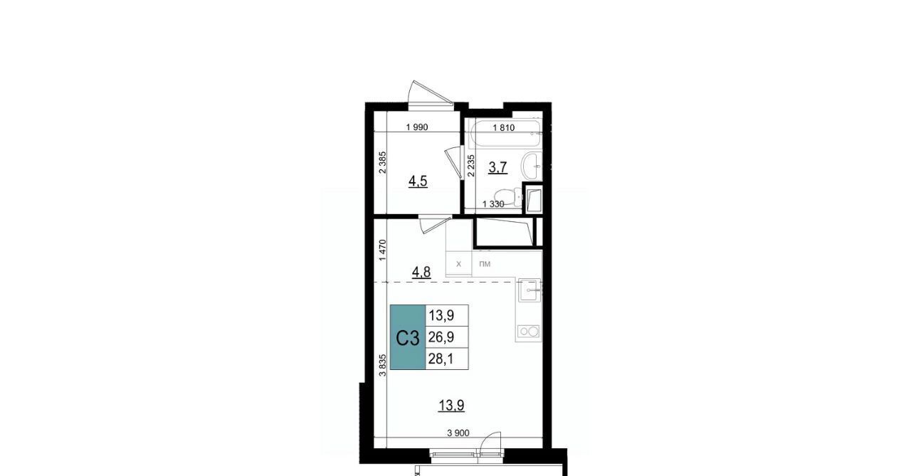 квартира г Одинцово БЗРИ Баковка 6-6А мкр, Одинцово-Сити жилой комплекс фото 1