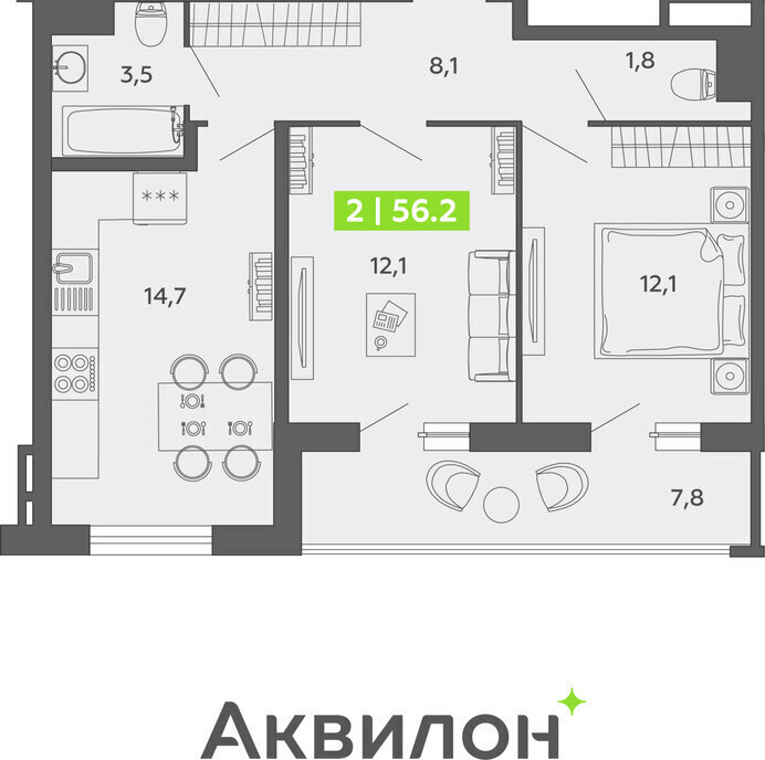 квартира г Санкт-Петербург метро Приморская ул Чирикова 5 округ Гавань фото 1