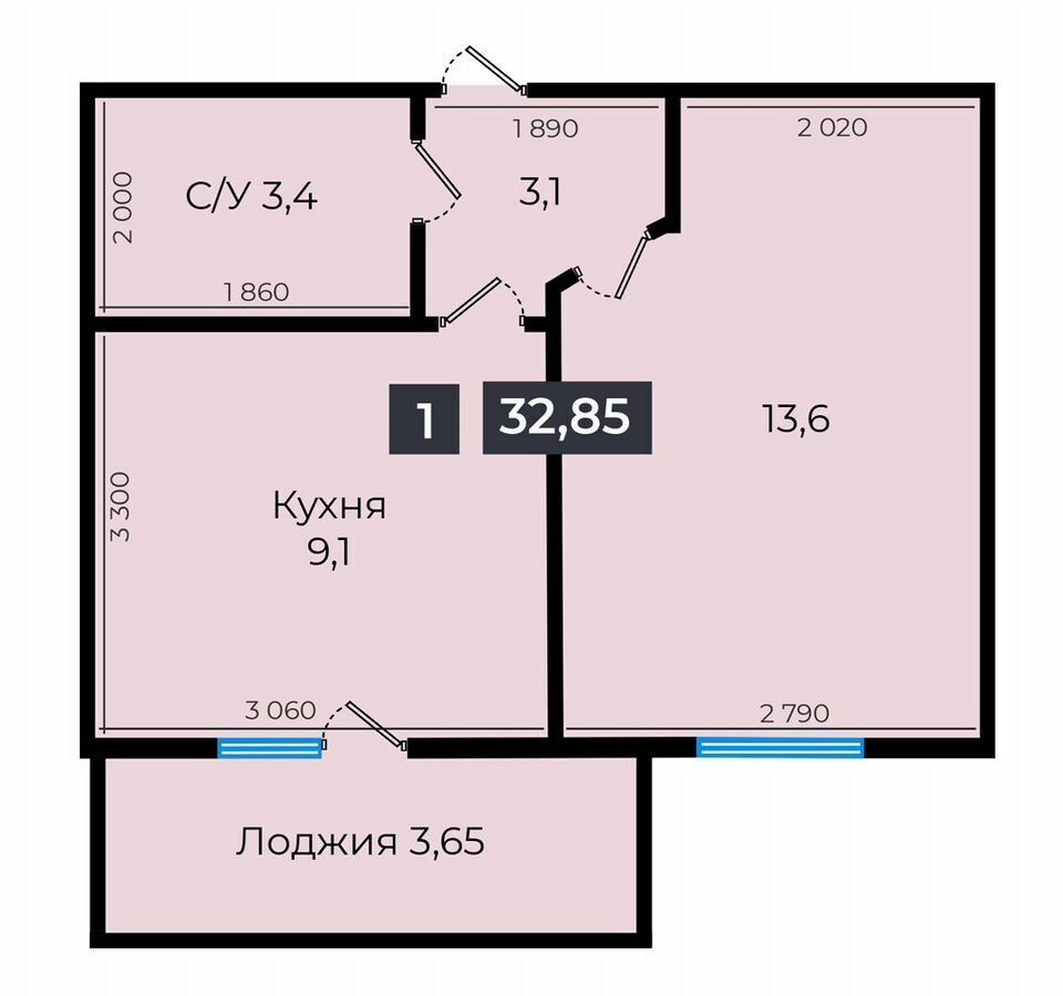 квартира г Ставрополь р-н Промышленный ул Южный обход 53 ЖК «Атмосфера-1» фото 18
