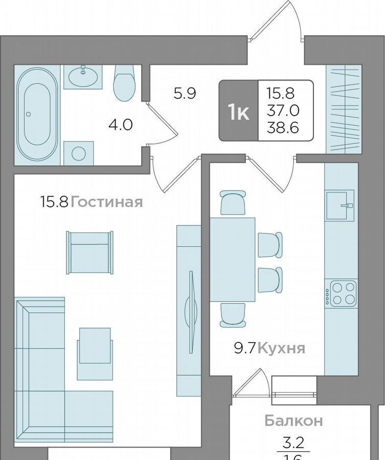 квартира г Калининград р-н Центральный ул Новгородская 3ак/6 фото 28